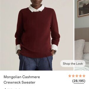 Quince Rich Burgundy Cashmere Sweater Size M NWT